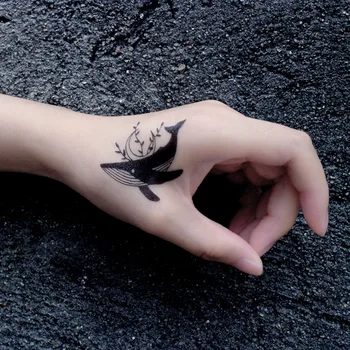 Nepremokavé Dočasné Tetovanie Nálepky Ocean Modrá Veľryba Mesiac morských Rias Malej Veľkosti Tatto Flash Tetovanie Falošné Tetovanie pre Dieťa Dievča Ženy