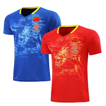 Nové 2021 Muži Ženy Bedminton Košele s ČÍNOU Vlajky ,Tenis T-Košele, Dresy , T-shirt Stolný Tenis Muž, Tenisové tričko pre Ženy