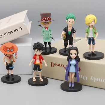 Nové 6pcs/set Anime Jeden Kus Akcie Obrázok Luff Akcie Zberateľskú PVC Model Dekorácie Doll Deti Hračky pre Vianočný Darček