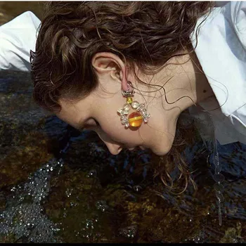 Nový kórejský módne geometrické transparentné vodné pólo wild náušnice star s rovnakým osobnosti náušnice príslušenstvo 988