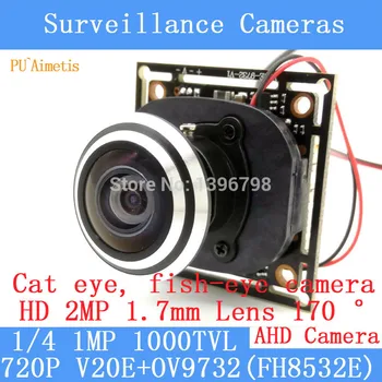 PU'Aimetis Modul Kamery 1.0 MP 720P AHD 4in1 1000TVL 360 Stupňov Široký Uhol Fisheye Panoramatické Infračervené bezpečnostné Kamery