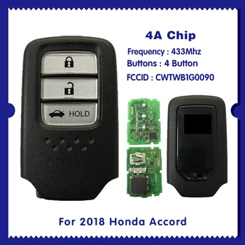 Pre 2018 Honda Accord 433MHz 4A Smart Card Diaľkové Tlačidlo Auto Tlačidlo CWTWB1G0090 CN003120
