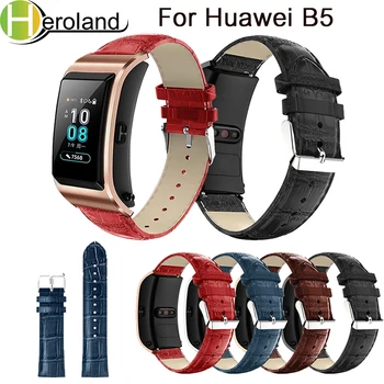 Príslušenstvo kožené Pre Huawei B5 Smart WatchStrap Sledovať Pásmo Pre Huawei B5 náramok Náramok na Zápästí Kapela Genuine Krokodíla pásu