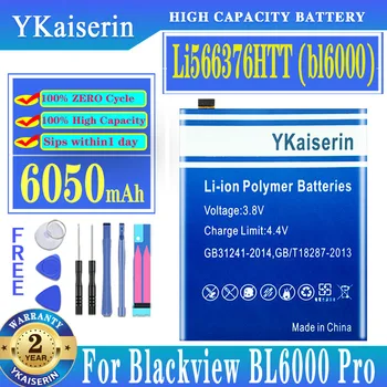 Pôvodné YKaiserin Nové 100% Li566376HTT Batérie 6050mAh Pre Blackview BL6000 Pro BL6000Pro Mobilný Telefón Bateria