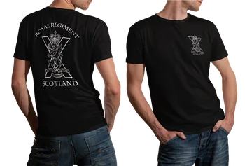 Royal Pluk Škótsko, Škótsky Britskej Armády Mužov Pechoty T-shirt Short Bežné 100% BAVLNY O-Neck Tričká