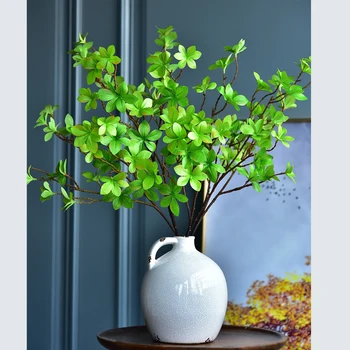 Simulácia Japonský Bell Rastlín, Lístie, Zelená Olivová Ratolesť Dekorácie Strom Ploche Dekorácia Umelé Suchý Kvet A List