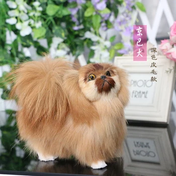Simulácia Psa Pekingese Plyšové Hračky Realistické Šteňa Realisticky Modely Zvierat Dieťa, Bábika Narodeniny Vianočný Darček Domáce Dekorácie