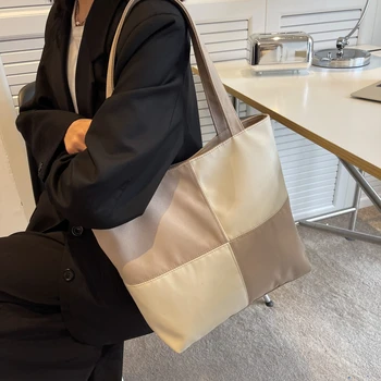 Tote Bag , Plátno Grafické Klasický Kockovaný Tote Tašky S Zips Vrecká