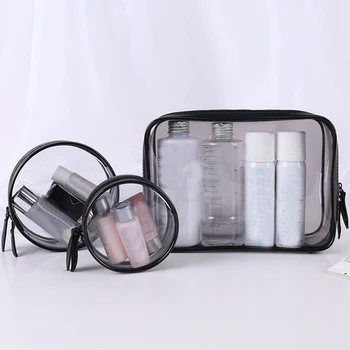 Transparentné Kozmetická Taška Ženy Vodotesný Úložný Black Prenosné Cestovné Kúpeľňa Zips, Organizátor Módnych PVC Clear Wash Bag