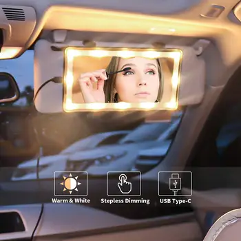 Univerzálne LED Auto vnútorné Zrkadlo Dotykový Spínač, make-up Zrkadlo Slnečná Clona Vysokej Jasné, Interiér HD Zrkadlo Kozmetické Zrkadlo Automobilov