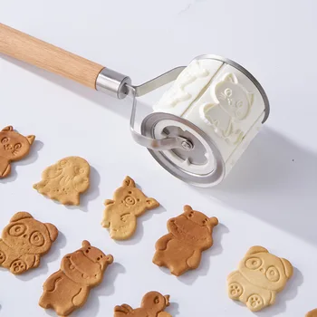 Valec na Valcovanie Pin 32pcs Zviera Tlače Vyrezávaním Koľajových Pin Plastický Cookie Stick Cookie Cutter Formy Biscuit Plesní