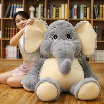 Veľká veľkosť 128cm Simulácia zviera Slon plnené plyšové hračky model mäkké bavlnené bábika Auto rozkladacia Pohovka Spánku Podržte vankúš deti darček