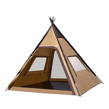Veľké Indiánske Teepee Stan Outdoor Camping Stan 3-4 Pyramídy Tipi Vysokej Kvality Jednoduché Nastavenie Veľký Priestor Rodinné Cestovanie Stan