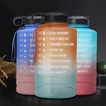 Veľkú Kapacitu Fľaša Na Vodu Plastový Pohár Vody Gradient Farba Drinkware Outdoorové Športy, Beh, Fitness Džbány Športové Kanvica 2.2 L