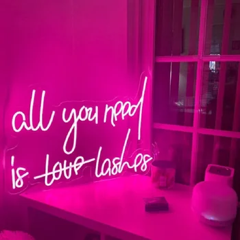 Vlastné Všetko, čo potrebujete, je Láska Riasy Neónový nápis Svetlo LED Písmená Stenu Značky Domova Rada Strany Svadobné Pozadí Dekorácie