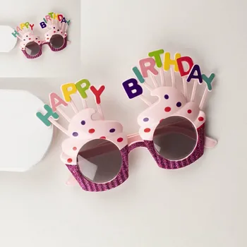 Vtipné Happy Birthday Okuliare Roztomilý Krásne Sviečky Cupcake Slnečné Okuliare Pre Ženy, Dievčatá, Deti, Dospelých Narodeninovej Party Okuliare