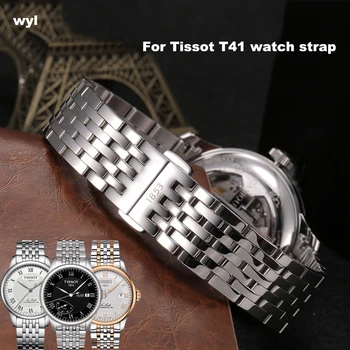Watchband Pre Tissot T41 hodinky remienok pôvodné 1853 ocele kapela Skladacia spona T006 nehrdzavejúca oceľ príslušenstvo hodinky 19 mm