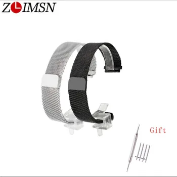 ZLIMSN 18 20 22 mm Milan Nehrdzavejúcej Ocele Silver Black Slučky Watchbands Rýchle Uvoľnenie Magnetické Nastaviteľný Popruh Pre mužov, žien