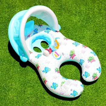Zaujímavé Nafukovacie Dieťa Plávať Bezpečné PVC Baby Plávanie Float Mama Dieťa Dvojité Osoba Nafukovacie Dieťa Plávať