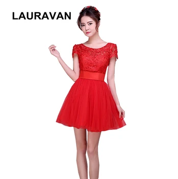 formálne krátke rukávy nových prírastkov červená bridesmaid, šaty dievčatá kolená dĺžka elegantná žena šaty, šaty plesové šaty
