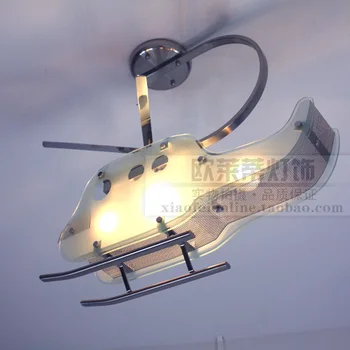 moderné Módne LED Deti miestnosti Vrtuľník Stropné svietidlo Skla, Nerezovej Ocele stropné svietidlo 110-240V