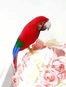 nové simulácie červená-modrá papagáj model hračka pena&perie papagáj vták bábika darček asi 32 cm 2881