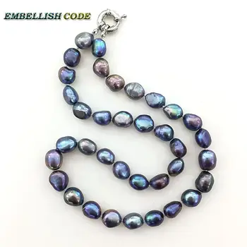 predaj aj kvalitnú perly barokový Nepravidelný skutočné prírodné sladkovodné perlový náhrdelník Páva zelené Farebné pre dievča ženy