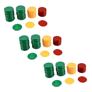 Červená Žltá Zelená Kolo Tvarované Mini Pokerové Žetóny Šťastie Hra Rekvizity 207 Ks